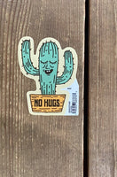 No Hugs Cactus Plant Sticker