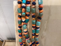5 Strand Necklace Turquoise/Lapis/Spiny Oyster Necklace Jewelry