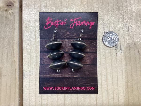 3 Navajo Pearls Beads Hanging Earrings