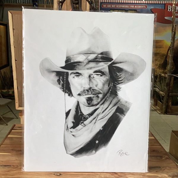 Tom Selleck Black and White by Roe – Ben Johnson Cowboy Museum