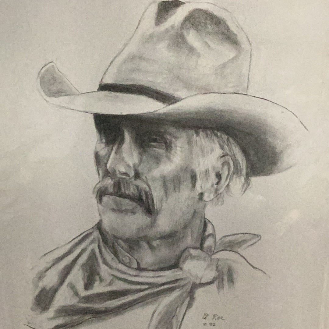 Robert Duvall Black & White Print – Ben Johnson Cowboy Museum